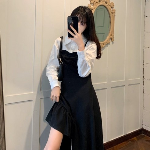 봄 빅 사이즈 뚱뚱한 여동생 슬림 세트 스커트 느낌 튀김 스트리트 나시 레깅스 투피스