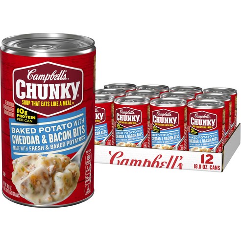 Campbell's Chunky Baked Potato with Cheddar & Bacon Bits Soup 18.8 oz (Pack of 6), 1개