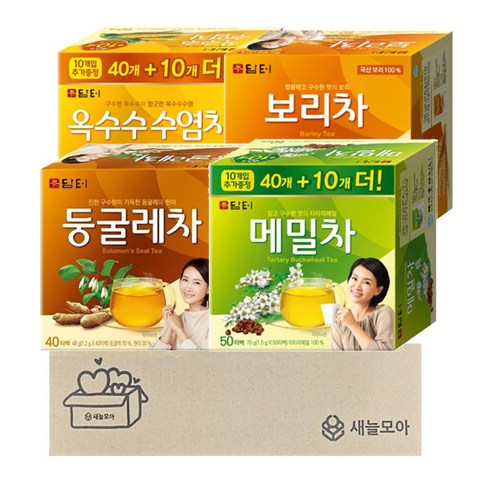 새늘모아 담터차 4종 190T(둥글레차 40+메밀차 50+옥수수수염차 50+보리차 50), 1개