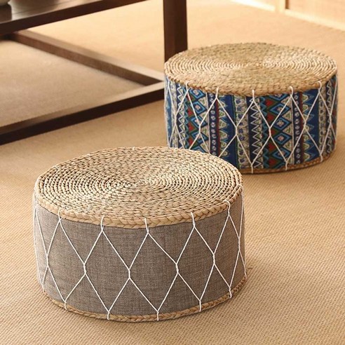 라탄스툴 미니 원형 낮은 의자 인테리어소품 감성, 상세 페이지 참고, 4. 화이트 30x20cm