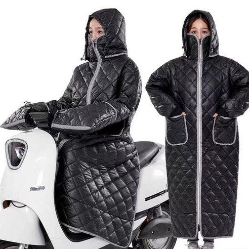 까마느 MTC201 오토바이 겨울 방한 옷 바람막이 체온보호, 지퍼형, 블랙