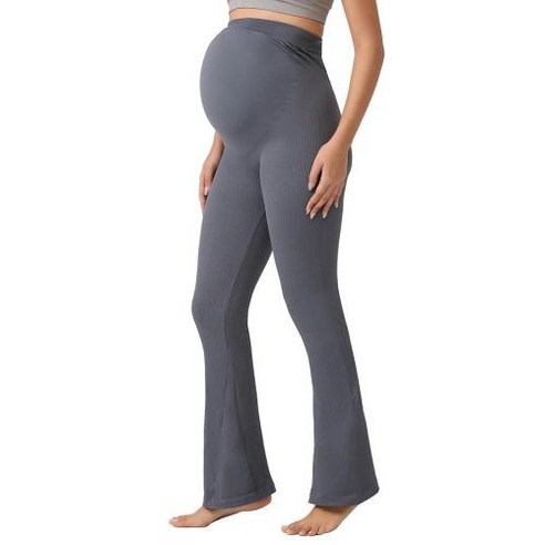 Angelhood Womens Maternity Flare Leggings Over The Belly Ribbed Pregnancy Yoga Workout Activewear Pa 머터니티 Best Top5