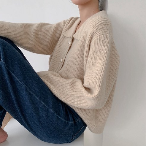 가을/겨울 새로운 프랑스 느슨한 게으른 바람 카디건 스웨터 여성 작은 향수 복고풍 기질 니트 코트 조수, 프리사이즈, 살구색