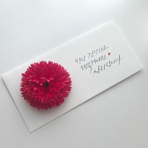 어버이날 카네이션 비누꽃 용돈봉투 (투명케이스 포함) 캘리그라피 봉투, 1.항상 건강하고 행복하세요 사랑합니다