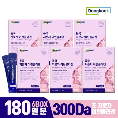 동국 저분자 어린콜라겐 복숭아맛 유산균 비타민C, 60g, 6박스