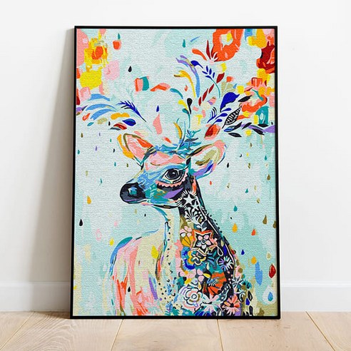 플레이어바웃 DIY 명화 그리기 세트 40 x 50 cm, 행운꽃사슴, 1개