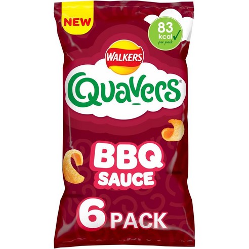 워커스 Walkers Quavers BBQ 멀티팩 스낵 Crisps 6x16g 영국발송, 11개