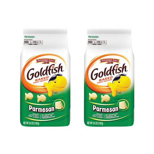 페퍼리지팜 골드피시 베이크드 스낵 크래커 파마산, 파마산(Parmesan), 2개, 187g
