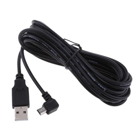 3.5M 미니 케이블 5V 2A 90도 왼쪽 DVR GPS 충전 휴대용, 설명, 블랙, 설명