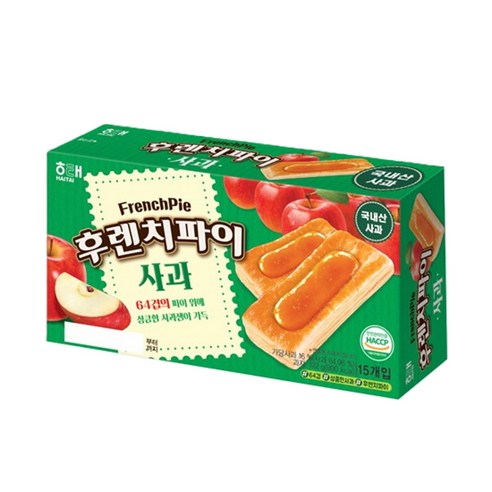 해태 후렌치파이 사과 192g, 1개