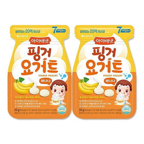 아이배냇 핑거 요거트 20g × 바나나 × 2개, 개당 중량 × 맛 × 수량 섬네일