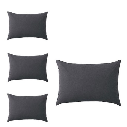 무인양품 MUJI 워싱면 베개 커버 4장 4547315068340, 다크그레이