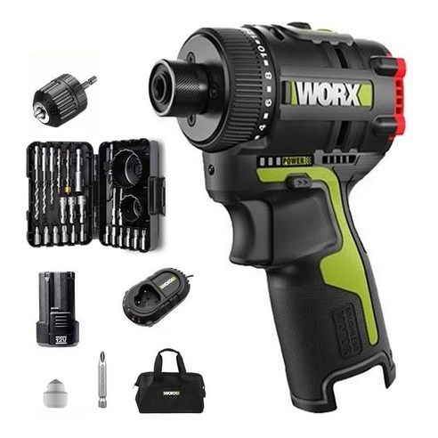 [AS가능] 웍스 12V 충전 드릴 드라이버 WU129 무선 리튬 배터리 스크류 전동 공구, 2.0Ah 배터리 ..., 1개