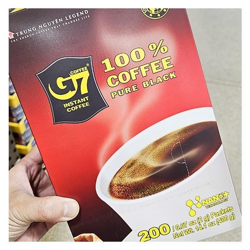 G7 G7 퓨어 블랙커피 2g x 200개, 1박스, 단품