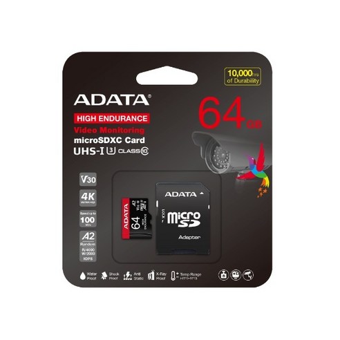 ADATA High Endurance microSDXC (블랙박스&CCTV전용) UHS-1 U3 V30S, 1개, 64GB