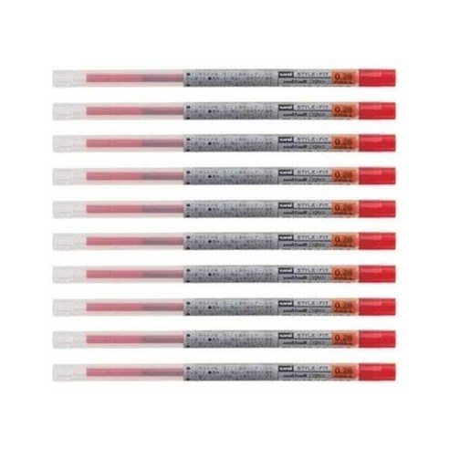 유니 스타일핏 리필심 0.38mm UMR-109-38, 레드10개