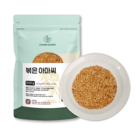 서 우 무첨가 100% 캐나다산 볶은 아마씨 식이섬유 오메가3 풍부, 3개, 500g