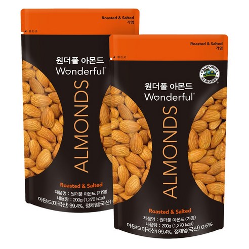 원더풀 아몬드 가염 200g 2개