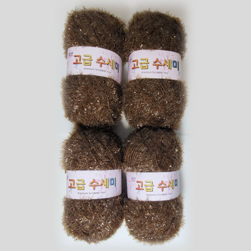 울클럽 별꽃수세미 만들기 DIY 고급수세미실 80g 4볼세트 (총 320g), 137밤색, 1개