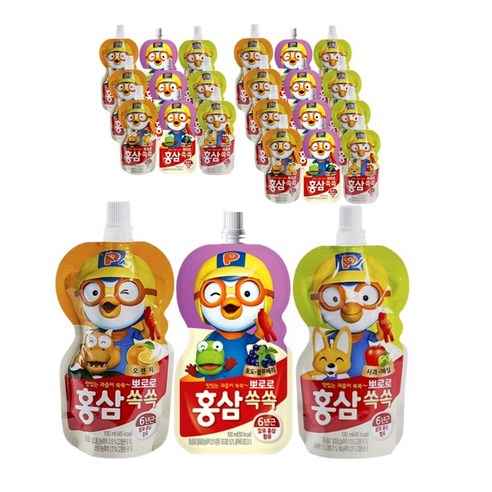 뽀로로 홍삼쏙쏙3종세트 (사과매실8개+포도블루베리8개+오렌지8개), 1개