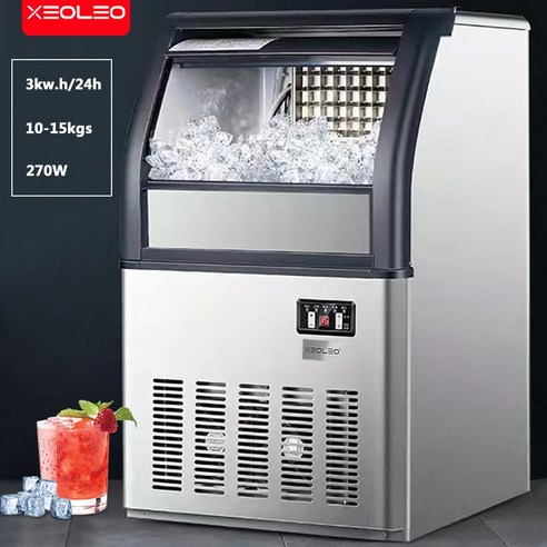 제빙기 XEOLEO 자동 15kg 보관 실험실 및 커피숍용 물 추가 44 개18 분, 110V 60HZ+AU