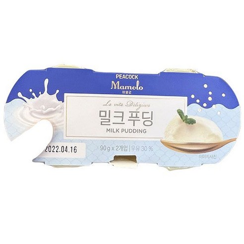 피코크 마몰로 밀크푸딩, 180g, 2개