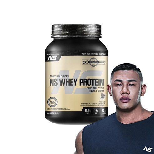 NS 웨이 프로틴 쿠키앤크림 헬스보충제 단백질보충제, 1개, 450g