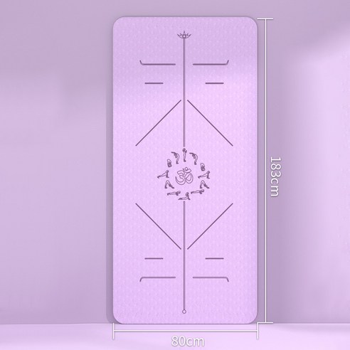 Annisely 요가매트 운동 tpe 12mm 친환경, 1개, 퍼플 12자세 가이드라인