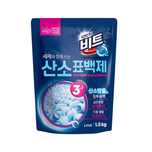 비트 O2 살균 표백제 분말형, 1.5kg, 1개