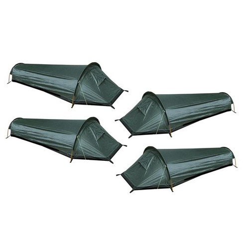 4Pcs 휴대용 캠핑 텐트 카바나 슬리핑백 1인용 안티 텐트, 육군 녹색, 220x50cm, 폴리 에스터 옥스포드 헝겊