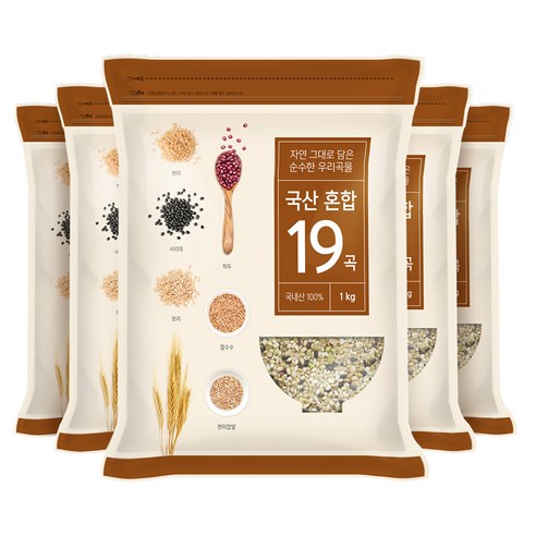 현대농산 국산 혼합 19곡 5kg (1kgx5봉), 1kg(1개입), 5개