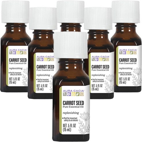 아우라카시아 리프레니싱 퓨어 에센셜 오일 당근 씨앗, 15ml, 6개