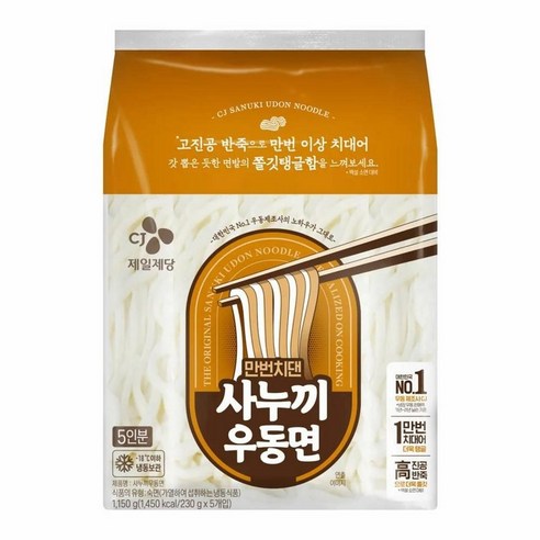 CJ 만번치댄 사누끼우동면, 230g, 5개