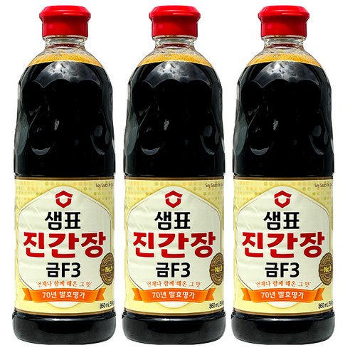 샘표 진간장 금F3, 860ml, 3개