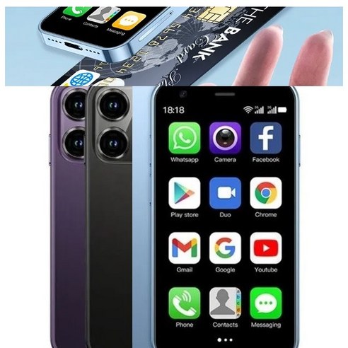 SOYES XS15 3G 미니 스마트폰 팜폰 포켓 휴대폰 공기계 세컨폰 투폰 서브폰 [와치댓], 2GB / 16GB, 블루(Far Sky Blue), 16GB