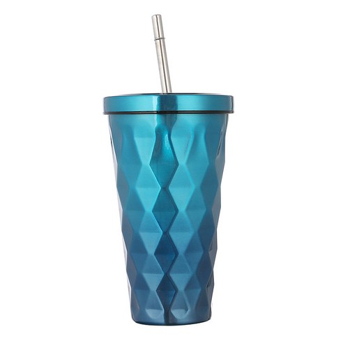 Poptven 주전자 304 단일 층 스테인리스 스포츠 주전자 자전거 타고 야외 주전자, 500ml, B521 다채로운 블루
