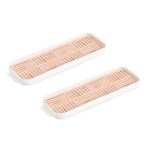 1+1 물빠짐 식기 컵 젖병 건조대, 핑크, 2개