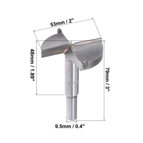 Uxcell-Forstner 목재 보링 드릴 비트 직경 53mm 구멍 톱 카바이드 팁 라운드 생크 커팅 경첩 합판 MDF CN, [01] 53mm 2pcs, 01 53mm 2pcs