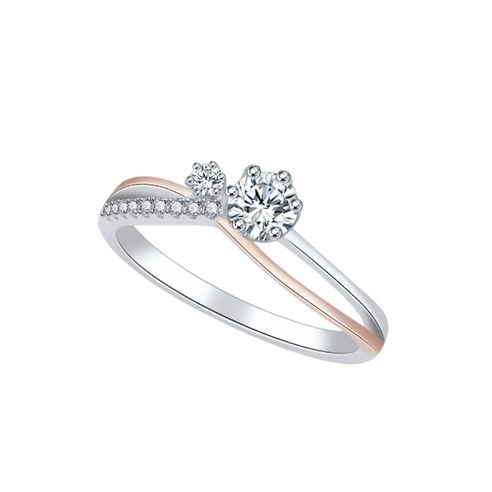 [엑설런트컷팅/GRA인증서]Titikong 크로스 14K+S925 모이사나이트여자 패션 다이아몬드 반지+커플반지