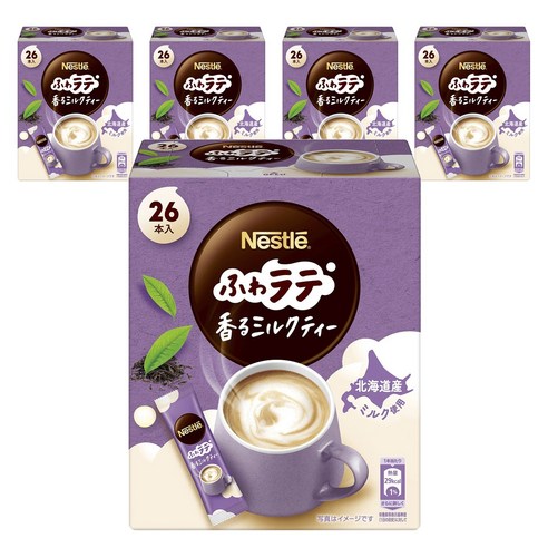 네슬레 폭신 라떼 스틱 향기로운 밀크티, 5개, 5.6g, 26개입