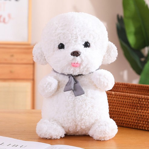 스토리원 비숑 강아지 동물 인형 봉제 중형 소형 ST-TOY-002, 앉은화이트 M, 35cm, 1개