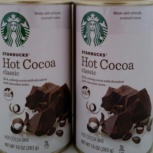 (2) Pack Starbucks Classic Hot Cocao Mix 10 Oz (2) 스타벅스 클래식 핫 코코아 믹스 10온스 팩, 283g