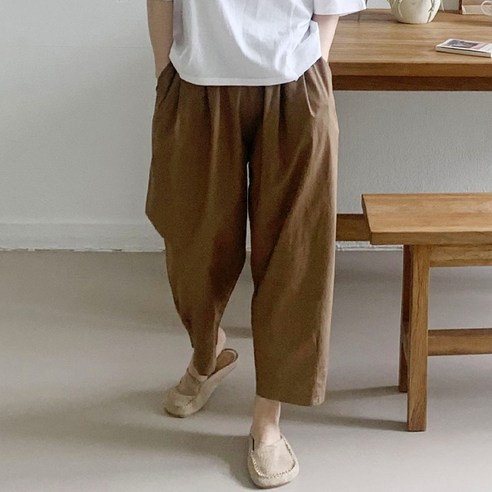 애플망고옷장 오버핏 9부 936 동가 여름 면긴팬츠