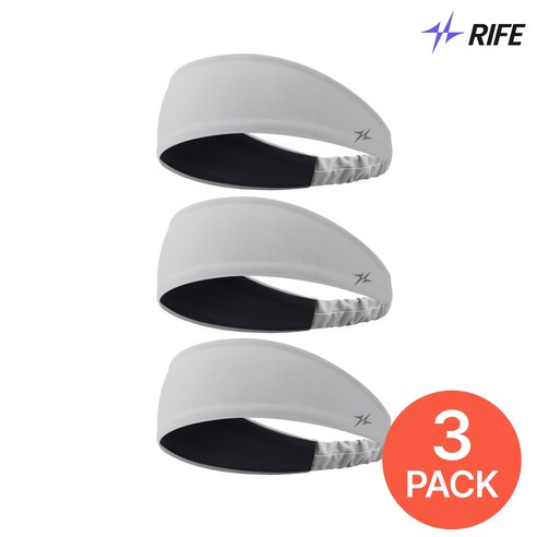 3개 Set RIFE 러닝라이프 스포츠 러닝 헬스 밴딩형 헤어밴드, 1세트, 그레이3개