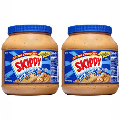 스키피 슈퍼 청크 엑스트라 크런치 피넛 버터, 1.81kg, 2개