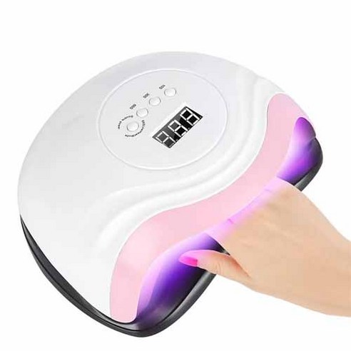 ELSECHO 셀프 네일아트 기계 168W 36개램프 4가지 모드, 화이트+핑크, 1개
