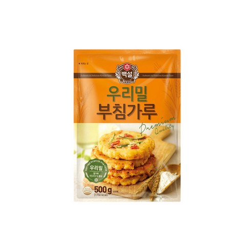 CJ 제일제당 백설 우리밀 부침가루 500g, 6개