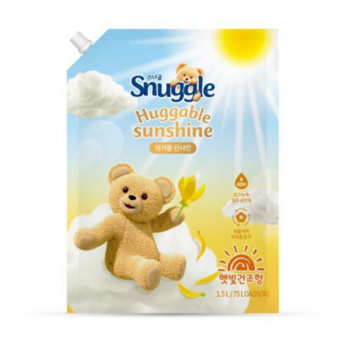 스너글 섬유유연제 햇빛건조 허거블 선샤인, 1.5L, 4개