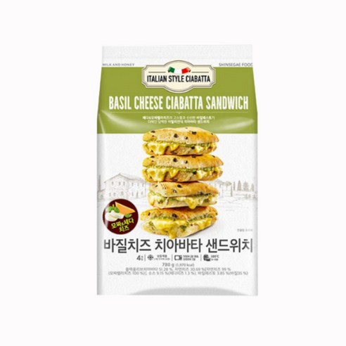 M&H 바질치즈 치아바타 샌드위치 780g (4개입), 1개