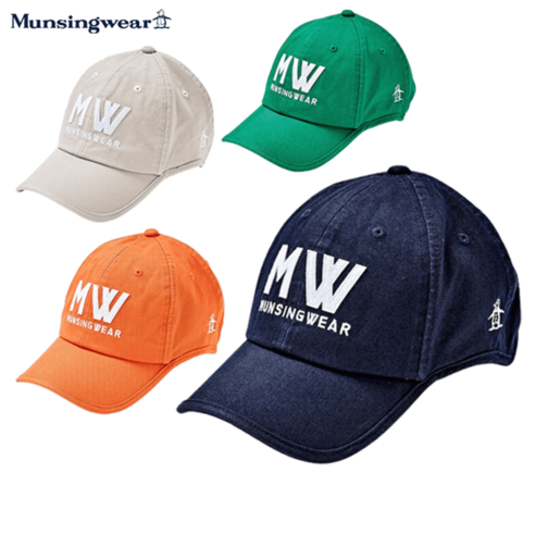 Munsingwear 먼싱웨어 23FW 여성 이어 커브 트윌 코튼 골프 모자 볼캡, F, 그린(GR00), 1개